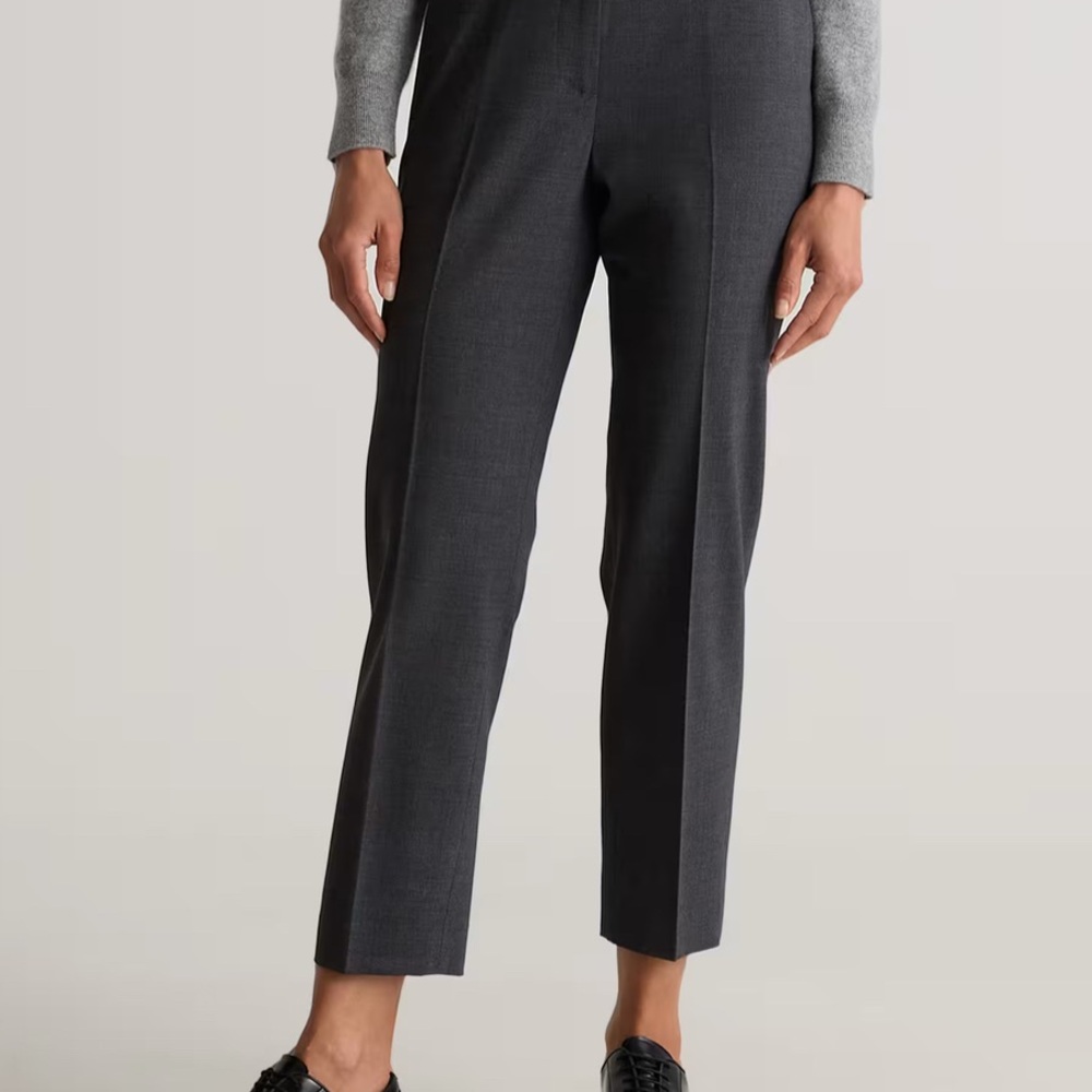 Quince Charcoal Straight-Leg Dress Pants